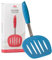 Espátula de silicona platino para tortitas WALTZGRIP de Kitchen Mama: Núcleo de acero inoxidable con cabeza cónica ranurada ancha, resistente al calor, duradera, apta para lavavajillas (Azul)
