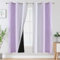 VEHEDE Farbverlauf Ombre Abdunklungsvorhang Gardinen Blickdicht Dicke Ösenvorhang Thermogardine Kälteschutz warm Hitzeschutz Vorhänge mit Ösen Wohnzimmer, H 137 x B 107 cm, Lila und Weiß, 2er Set
