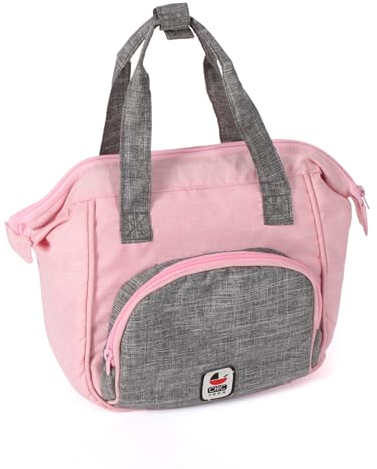 Bayer Chic 2000 - Puppen-Wickeltasche, Wickeltasche für Puppen, Puppenzubehör, Puppentasche, Melange grau-rosa