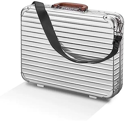 Aluminum Briefcase Men's Business Laptop Bag Home Medical Bag Now Instruments and Equipment Tool Box with Shoulder Strap