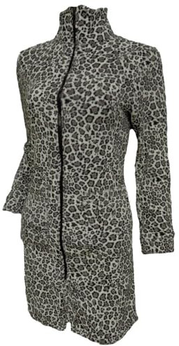 GARGIX VESTAGLIA DONNA CON CHIUSURA ZIP INVERNALE CALDO PILE CORAL MORBIDO (Vestaglia-2029 Beige, XL)