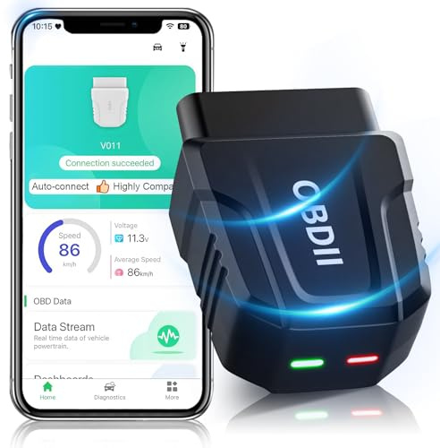 Skeadex OBD2 Diagnosegerät, Bluetooth 5.4 Adapter, Auto Diagnose Scanner Tool für iOS, Android, Auto Fehlerprüfwerkzeug Motorsystem Diagnosewerkzeug