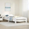 vidaXL Massivholzbett, Holzbett mit Kopfteil Fußteil Lattenrost, Einzelbett für Schlafzimmer, Bett Bettgestell, Weiß 90x200cm Kiefernholz