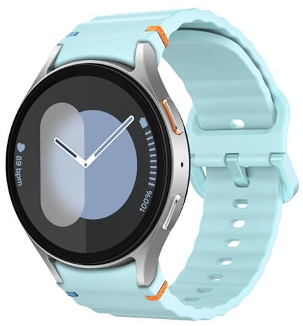 MoKo Cinturino Sportivo Compatibile con Samsung Galaxy Watch 7 FE 6 5 4 40mm 44mm/Watch 6 4 Classic 43mm 47mm 42mm 46mm/5 Pro 45mm, Cinturino in Silicone Morbido per Donna Uomo, Azzurro