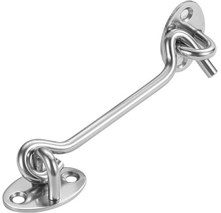 Gancio tempesta da 4 pollici, 1 pezzo, gancio tempesta in acciaio inox, gancio per cabina con occhiello, serratura con viti, gancio e blocco degli occhi, gancio per porta tempesta
