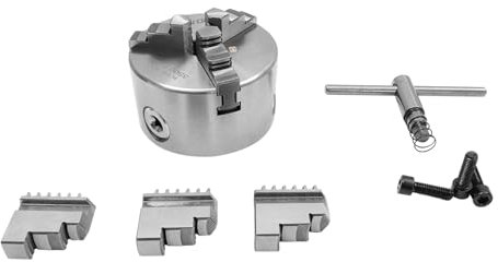 3 Backen Drehbankfutter, 100mm Selbstzentrierend Spannfutter Drehmaschine Chuck für Holzbearbeitung Kleine Metall-Werkzeugmaschinen 10 * 7.45cm