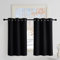 PONY DANCE Tende Corte per Finestre Piccole 2 Pezzi L 106 x A 90 cm Tenda Nera Oscurante ad Anelli per Cameretta Bambini Moderne Curtains Termica Isolante Freddo e Caldo