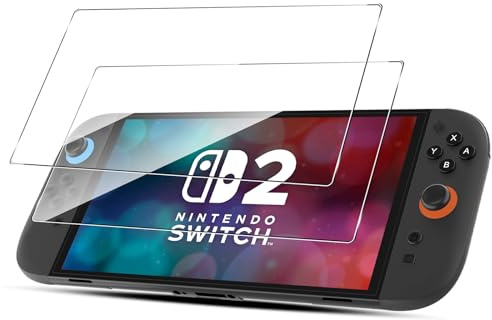Liilaa Verre Trempé pour Nintendo Switch 2 2025, 2 Pièces Film Protection écran,Dureté 9H Glass, HD Transparent, Anti-Rayures