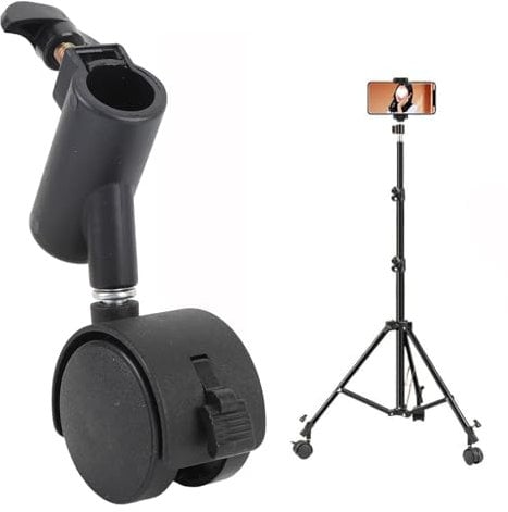 3pcs Professional Swivel Light Stand Wheels Set, 16MM Light Stand Wheels, 360° Rotating Light Stand Wheels with Brake, Tripod Swivel Casters for Photography Studio Video Shooting