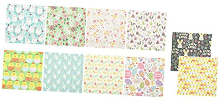 Tofficu 2 Sätze Osterhasentuch Cotton Fabric Baumwollstoff Patchworkstoff Stoff Zum Nähen Selber Machen Bastelstoff Aus Baumwolle Ostern Basteln Patchwork Ostern DIY Nähstoff 10 Stück * 2