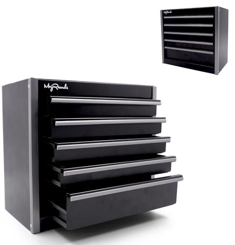 MayRecords Tragbare Werkzeugkasten aus Metall mit 5 Schubladen, kleine Multi-Zweck-Aufbewahrungsbox