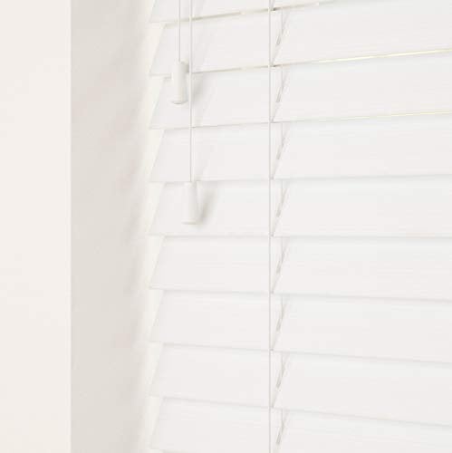 Serene 50mm Faux Wood Venetian Blinds Fine Grained With Strings 120cm Drop 110cm Wide