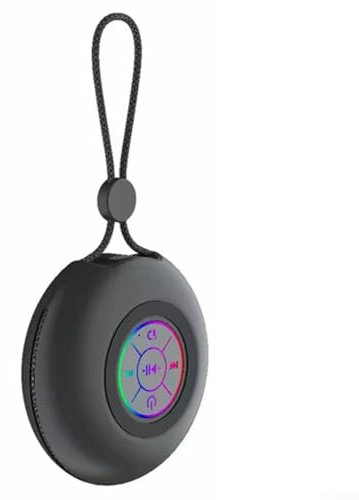 Bulevisiter LED Light-up BT Speaker, Portable Waterproof Mini Speaker for Outdoor Adventures, Beach Days, Pool Parties, Wireless Music Streaming(Black)