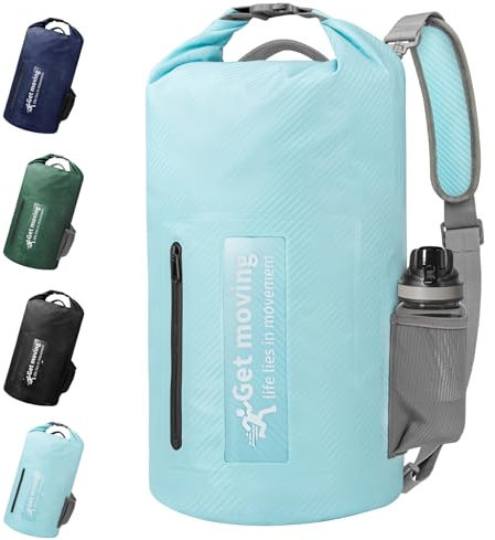 ENONEO Dry Bag wasserdichte Tasche 10L Leicht RollTop Wasserdichter Rucksack Outdoor Groß Wasserfester Packsack Seesack mit Schultergurt für Kajak Rafting Schwimmen Baden Angeln