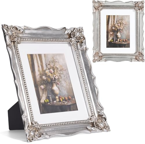 Resin Village Photo Frame, 8x10 inches, Ornate Silver Picture Frame