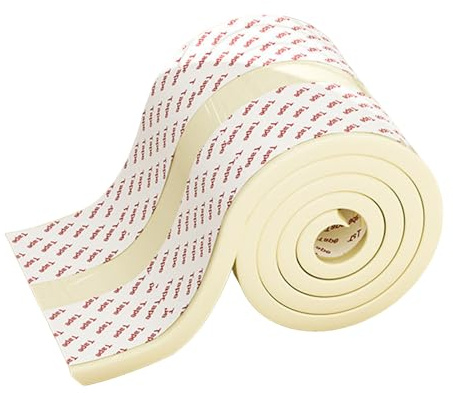 Kantenschutz Baby (Creme-Weiß) selbstklebend - Schützt Babys mit sanftem Schaumstoff for Bett und Tischkanten - Einfach aufzubringender Ecken- & Kantenschutz - Zuverlässiger & sicherer (20cm X 2M)