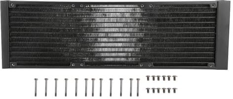 Water Cooling Radiator, 12 Tubes Computer Heat Exchanger G1/4 Water Separator Aluminium Liquid Cooling Radiator Heat Sink PC Cooler Tube with Screws (360mm)