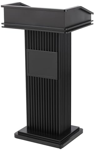 LyzqxHL Podiumständer, Rednerpulte aus Edelstahl, Logo- und Textständer mit Aufbewahrung, Standpult for Kanzeln, for Seminare(Black)