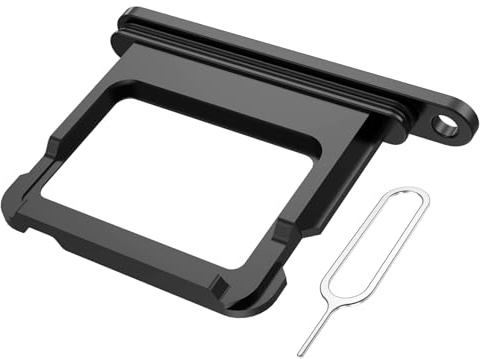 MMOBIEL SIM- Kartenhalter Kompatibel mit iPhone 17 - SIM-Tray - SIM-Kartensteckplatz - SIM-Kartenhalter Ersatz - inkl. SIM-Nadel und Wasserdichtem Gummiring - Schwarz