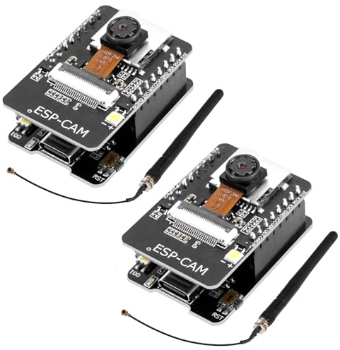 APKLVSR für ESP32 CAM Modul,für ESP32 USB C ESP32-CAM Entwicklungsplatine mit 2,4 G Antennen IPEX + OV2640 Kamera-TF-Karten-Modul,DC 5V Dual-Core WiFi Bluetooth,für Arduino(2 Stücke)