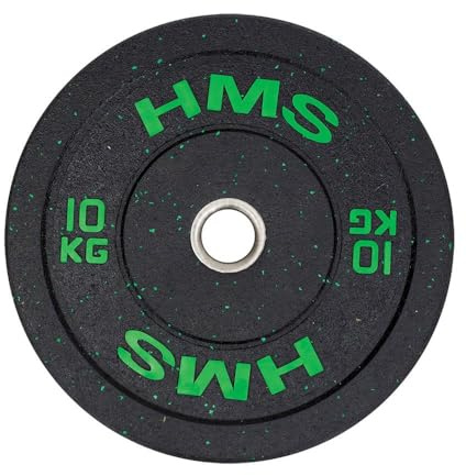 HMS HTBR Olympische Hantelscheibe | Gummibeschichtet & geräuschdämpfend | 51 mm Innendurchmesser | Perfekter Abguss & rutschfestes Profil