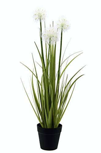 Künstliches Gras Pusteblume im Topf Kunstpflanze Busch Blume Graszweig Kunstblume Ziergras Ufergras Dekogras Blüten Kunstgras Gräser Bund Unecht Pflanze Büschel Solitärgras Zimmerpflanze Grünpflanze