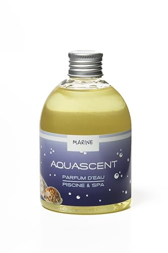 AquaScent - Parfum d'eau Piscine et Spa - Marine - Concentré 250ml : élimine Les odeurs, préserve l'eau Claire, sans Alcool ni Colorant. Fabriqué en France. Compatible Sel & Chlore