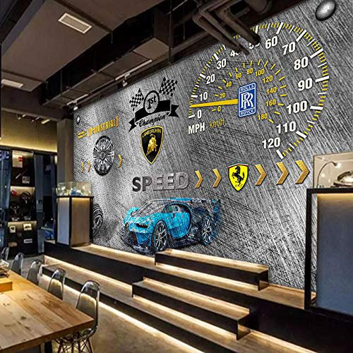 Beauté modification magasin fond d'écran_3d fond d'écran réparation automatique beauté modification boutique vent industriel thème course automobile voiture de sport 3d papier peint Sa150cm×105cm