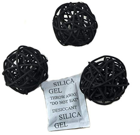 Palline decorative in vimini, per tavolo e feste di matrimonio, Natale, decorazione per la casa, （Nero, 6cm）