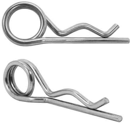 Pasadores elásticos Pasador dividido el resorte Pasador dividido Pasador dividido doble DIN11024 acero inoxidable Clip de fijación V4A, Talla:4mm - 10 Stk.