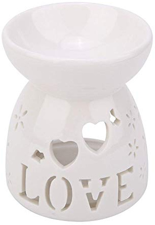 Keramik Duftlampe Räuchergefäß, Keramik Ölbrenner, AromaDiffusor Kerzenhalter Brenner für ätherische Öle Diffusor Aroma Räucherlampe für Heimdekoration(Liebe)