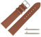 MARBURGER Uhrenarmband 20mm Leder Braun Silber Glatt Mit Naht - Montage Set 7592034000121
