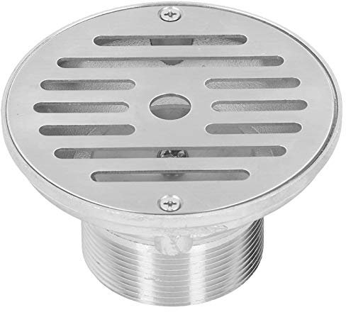 Tomotato Poolablauf 2 Zoll, Edelstahl Wasserablauf mit großem Abfluss für Schwimmbad und Massagebecken, Bodenablauf Silber, Hauptablauf für Pool und Balkon