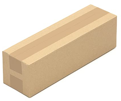 KK Verpackungen Versandkartons 350 x 100 x 100 mm Braun 1-wellig (Außenmaß 356 x 106 x 110 mm) | 50 Stück, Faltkartons Kartons für Versand als DHL Päckchen M DPD Hermes GLS Paketklasse S (KK137)