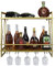CNNINGYI Metall-Mehrzweckregal, goldene Weinregale an der Wand montiert mit Glashalter, 24,2 Zoll 2-stufige Hängehalterung, Wandhalterung, Flaschenhalter, Glasregal