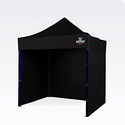 BRIMO pavillon 2 x 2 Meter 100% Wasserdicht mit 3 Seitenteilen - 5 Jahre Garantie (2x2 m, Schwarz)
