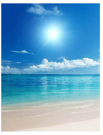 Fensterfolie Selbsthaftend Sichtschutz Glasfolie Wärmeisolierung Sonnenschutzfolie, Anti-UV Statische Fensterfolien für Zuhause und Büro Strand mit blauem Himmel 45x300 cm
