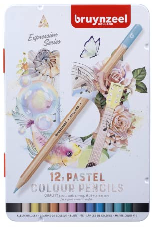 Bruynzeel Expression Buntstifte, 12-teiliges Set in Dose, Pastellfarben
