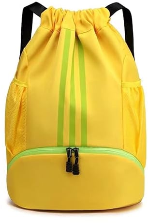 TKTTBD Turnbeutel für Damen & Herren-Sporttasche Aus Nylon Mit Kordelzug,Beutel rucksack,Rucksack mit kordelzug,Sportbeutel, Gym Bag, Rucksackbeutel für Sport und Reisen (Gelb)