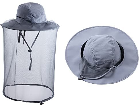 ZffXH Head Net Chapeau de Safari pour Homme et Femme avec moustiquaire en Maille Filet