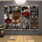 Rollbild, 4 Stück Japanisches Bushido-Wandkunst-Dekor, Ukiyoe-Samurai-Tattoo-Poster und Drucke, Rollbild aus Holz, Kunstwerk, Wandbehang, Banner for Wohnzimmer, Schlafzimmer (15.7''X47.3'') (Size : 3