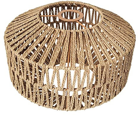 F Fityle Corde tissée Abat-Jour Abat-Jour Cuisine Îlot Montage Lanternes Rustique Décoratif Suspendu Planchers Lampe Décors Salon Pendentif Lumière Couverture
