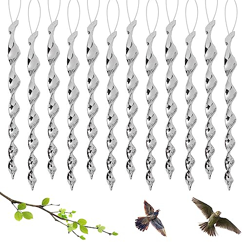 12 Stück Vogelschreck,Vogelschreck Vogelabwehr,Vogelabwehr Windspiel,Vogelabwehr Reflektor Hängend für Garten Balkon Vogelabwehr zum Schutz von Obstbäumen Blumen.