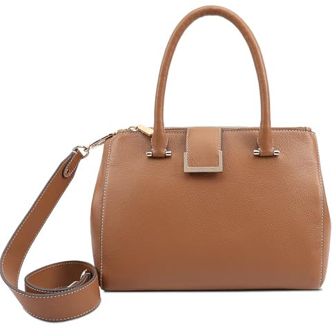 Paul Costelloe MIAMI Handtasche aus genarbtem Leder in 4 modischen Farben, löwe, One Size