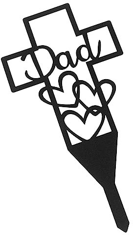 DOITOOL Leichter Wetterfester Friedhofsschmuck Mit Doppeltem Herz-Design Langlebiger Garten-grabmarker Für Papa Stabiles Hitze Regenbeständiges Installieren Im Außenbereich