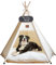 Mooipet Tipi Zelt für Haustiere mit doppelseitigem Kissen Haustierzelt für Hunde/Katzen Haustierhütte Abnehmbar und Waschbar Hundehaus für Meerschweinchen Kaninchen Hamster Kätzchen 60x60x70cm