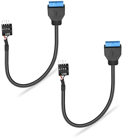 GINTOOYUN 2 Cables USB 3.0 a USB 2.0 Para Placa Base de 19/20 Pines Macho a 9 Pines Hembra (Estilo 2)