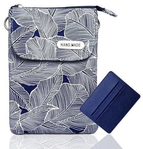 LYJOW Pochette Telephone Portable Femme Bandouliere Sac Téléphone Portable Femme Bandoulière Portefeuille Sacoche Telephone Portable Femmes Bandoulière Réglable Running Armbag(Bleu)