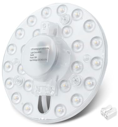Bonlux 12W LED Modul Umrüstsatz für Deckenleuchten Naturweiß 4000K LED Umrüstsatz mit Befestigungsmagnet für Eiserne Deckenleuchtengehäuse CRI 80+ Wohnzimmer,Badezimmer, Einkaufszentrum 230V
