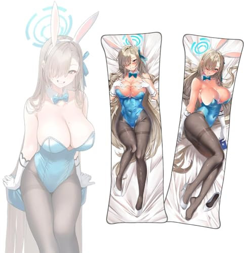 FDSAD Anime Kissenbezüge Blue Archive Asuna Ichinose Anime Dakimakura Kurzer Plüschstoff Lebensgroßer Körper Kissenbezug